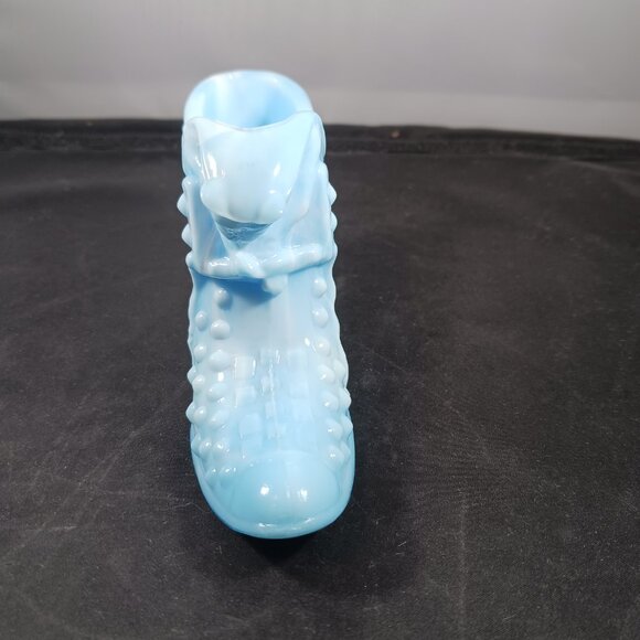 Vintage FENTON Hobnail Baby Blue Shoes Mini Glass - Picture 2 of 8